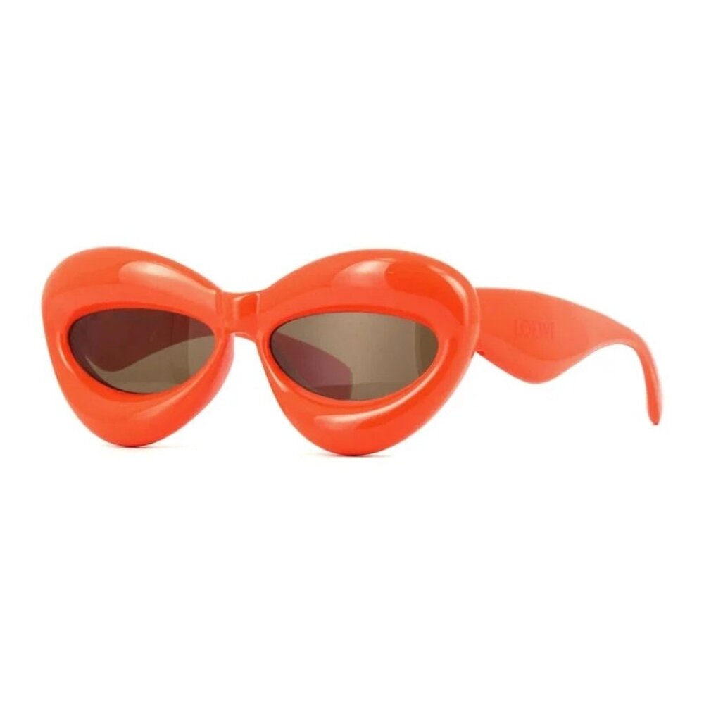 NEW LOEWE SUNGLASSES ORANGE BROWN WOMEN EYEWEAR LOEWE LW40097I 42E